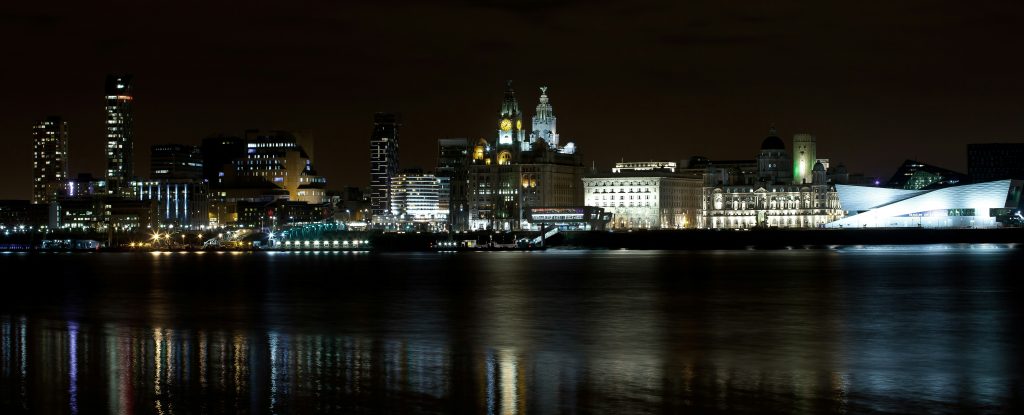 Liverpool Night Skyline New Years Eve 2025