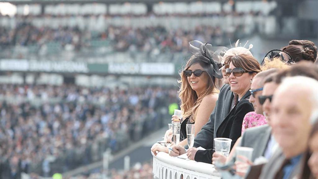 Spectators at Aintree Racecourse for Grand National 2026